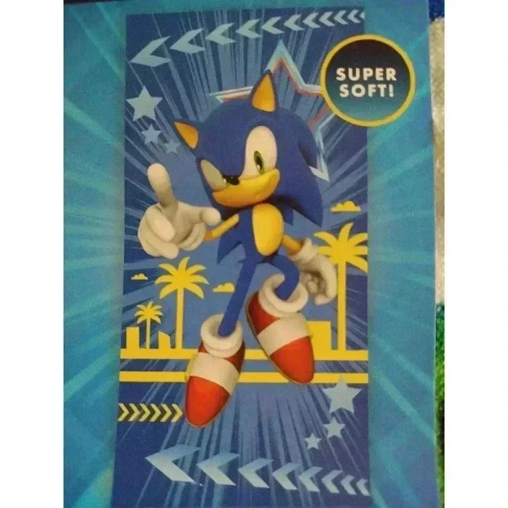 SONIC THE HEDGEHOG KIDS BEACH TOWEL 28 X 58, 100% COTTON ~ BRAND NEW